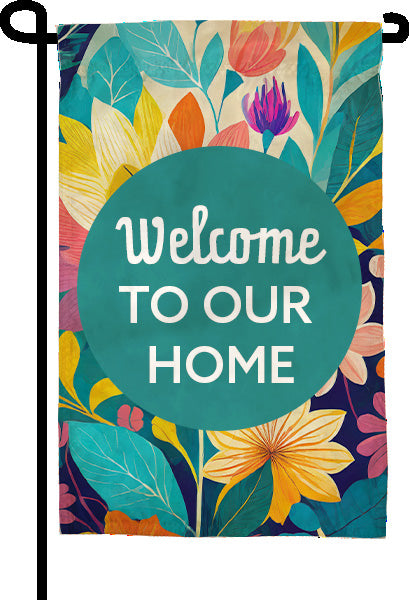 Custom garden flag supplier example; garden stake sold separately