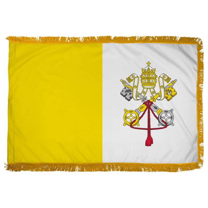 Roman Catholic Nylon Flag — Fringed Pole Hem