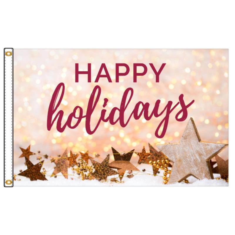 Happy Holidays Stars Nylon Flag