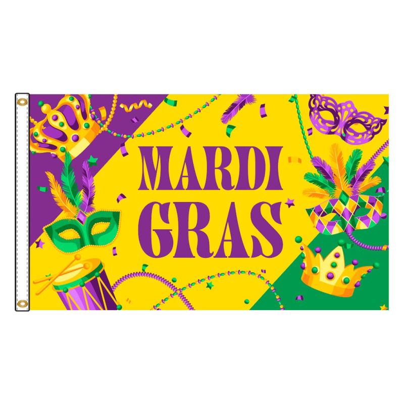 Mardi Gras Nylon Flag