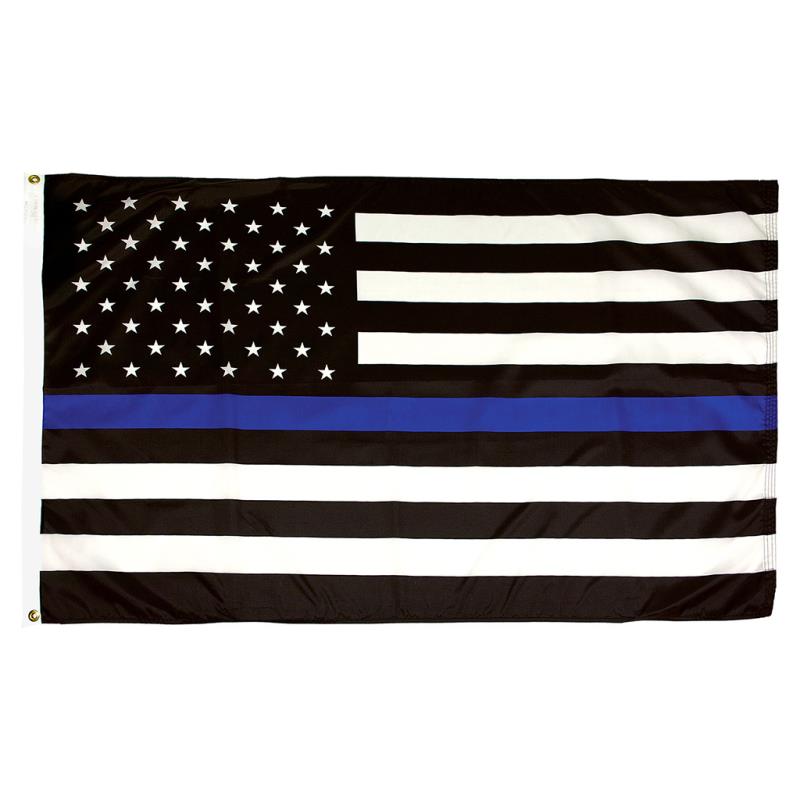Thin Blue Line U.S. Nylon Flag