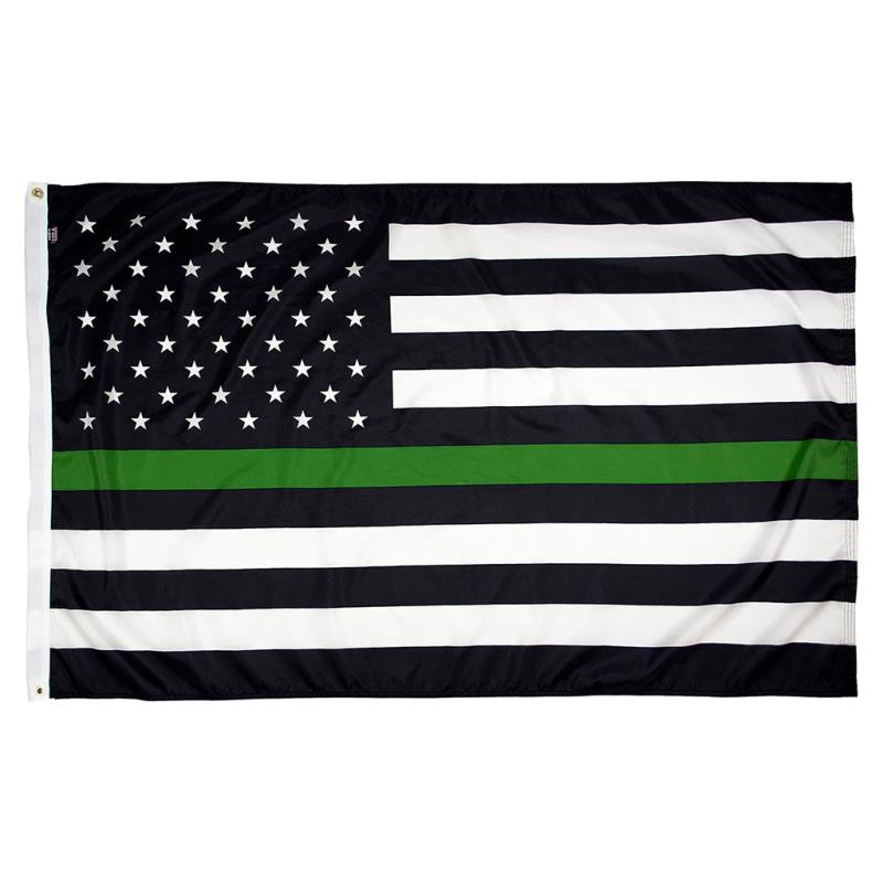 Thin Green Line U.S. Nylon Flag