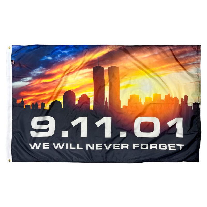 Twin Towers Sunset Nylon Flag