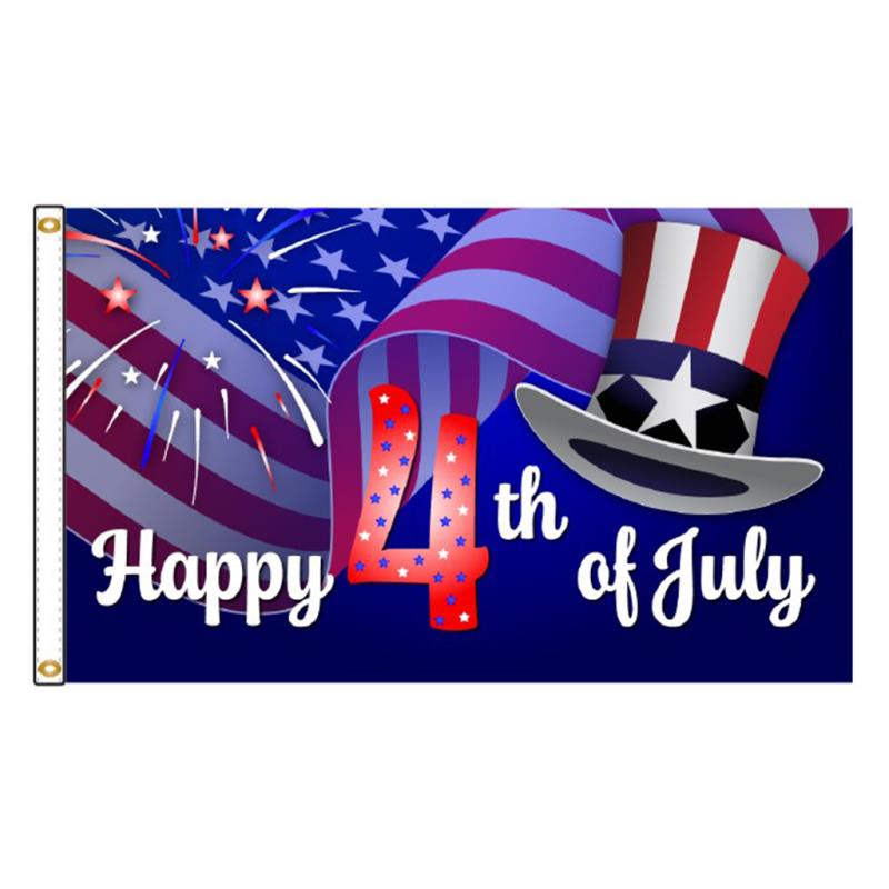 Happy 4th of July Nylon Flag