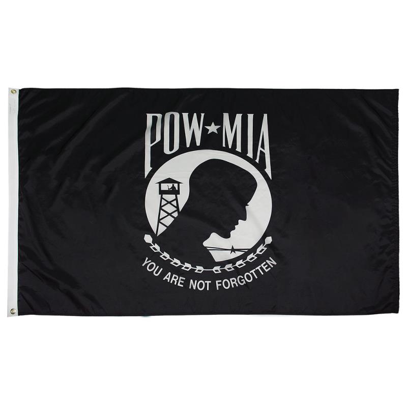 POW/MIA — Single Face Reverse Nylon Flag — Outdoor