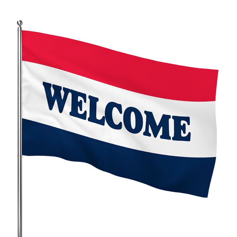 Welcome Message Nylon Flag