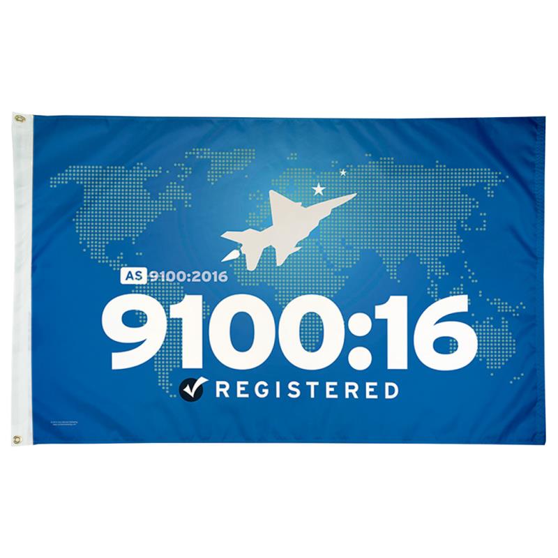 AS 9100:2016 Certification Flag — Double Sided
