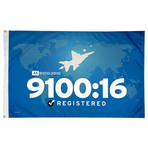 AS 9100:2016 Certification Flag — Double Sided