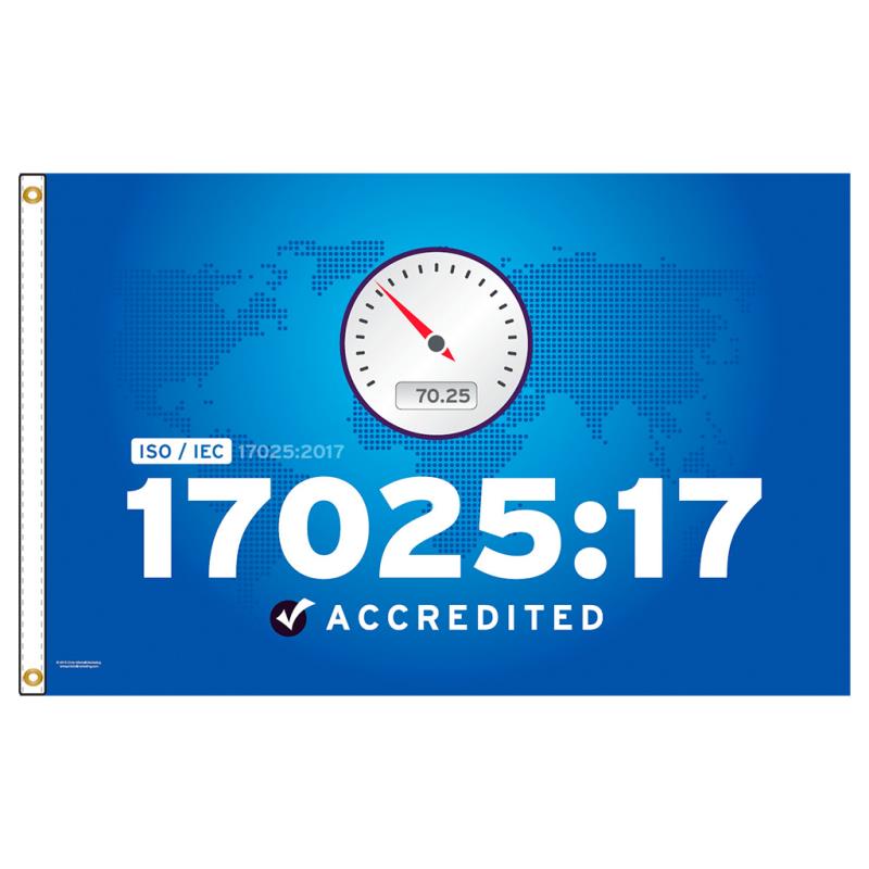 ISO/IEC 17025:2017 Certification Flag — Double Sided