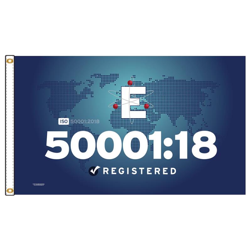 ISO 50001:2018 Certification Flag — Double Sided