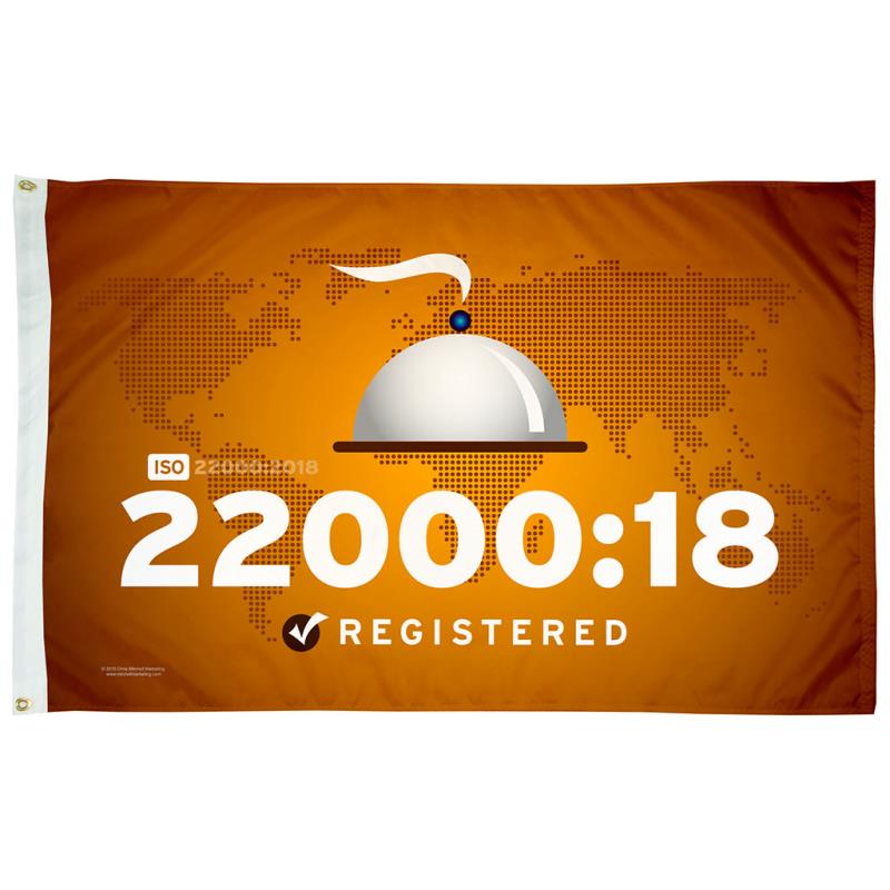 ISO 22000:2018 Certification Flag — Double Sided
