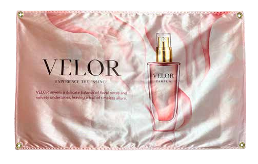 Custom Polyester Satin Banners — supplier catalog example