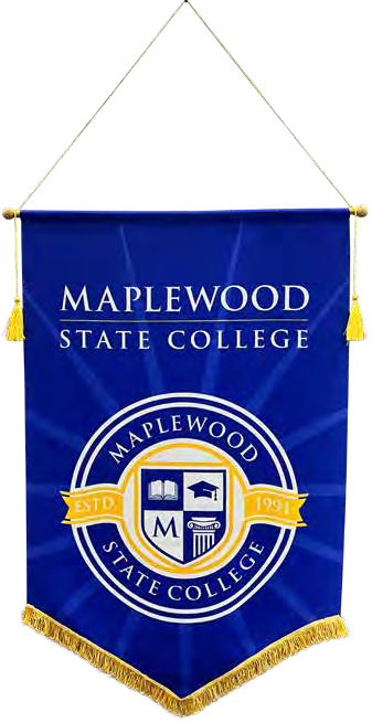 Custom Podium Banners — supplier catalog example