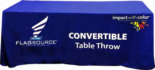 Convertible Printed Table Throw — supplier catalog example