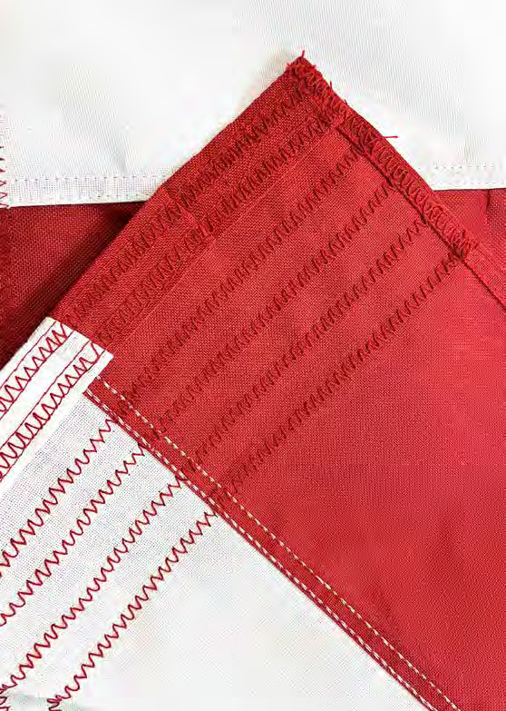 Reinforced stitching and corner detail