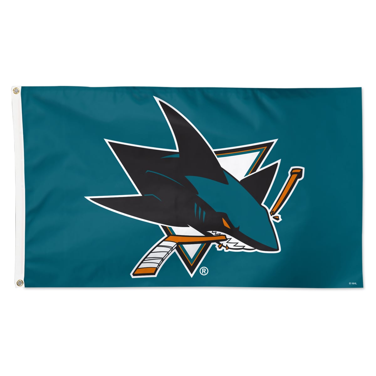WinCraft San Jose Sharks 3' x 5' Primary Logo Single-Sided Flag